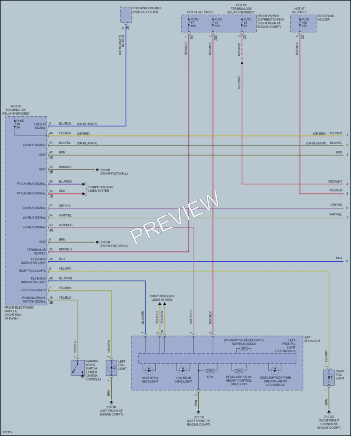 2018 BMW 320i Headlights wiring diagram preview