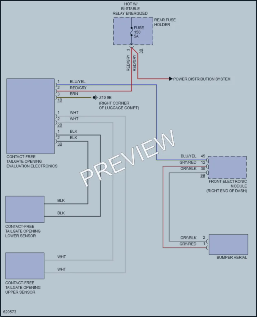 2018 BMW 320i Trunk Tailgate Fuel Door wiring diagram preview