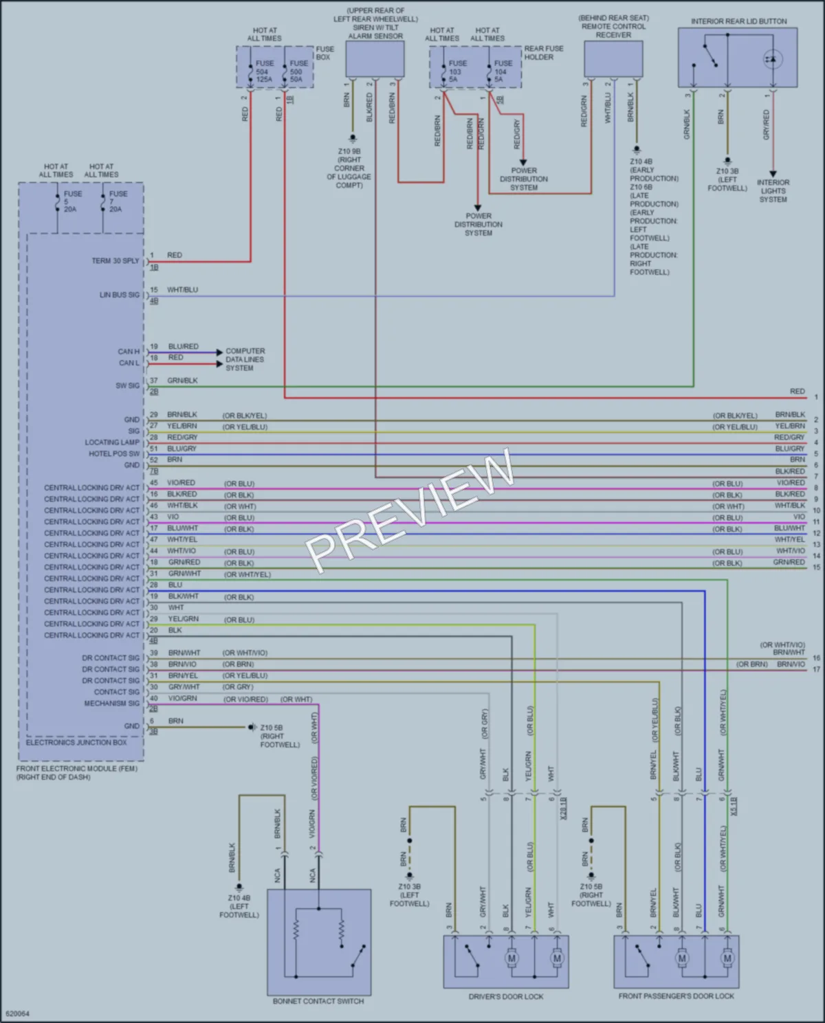 2018 BMW 330e Power Door Locks wiring diagram preview