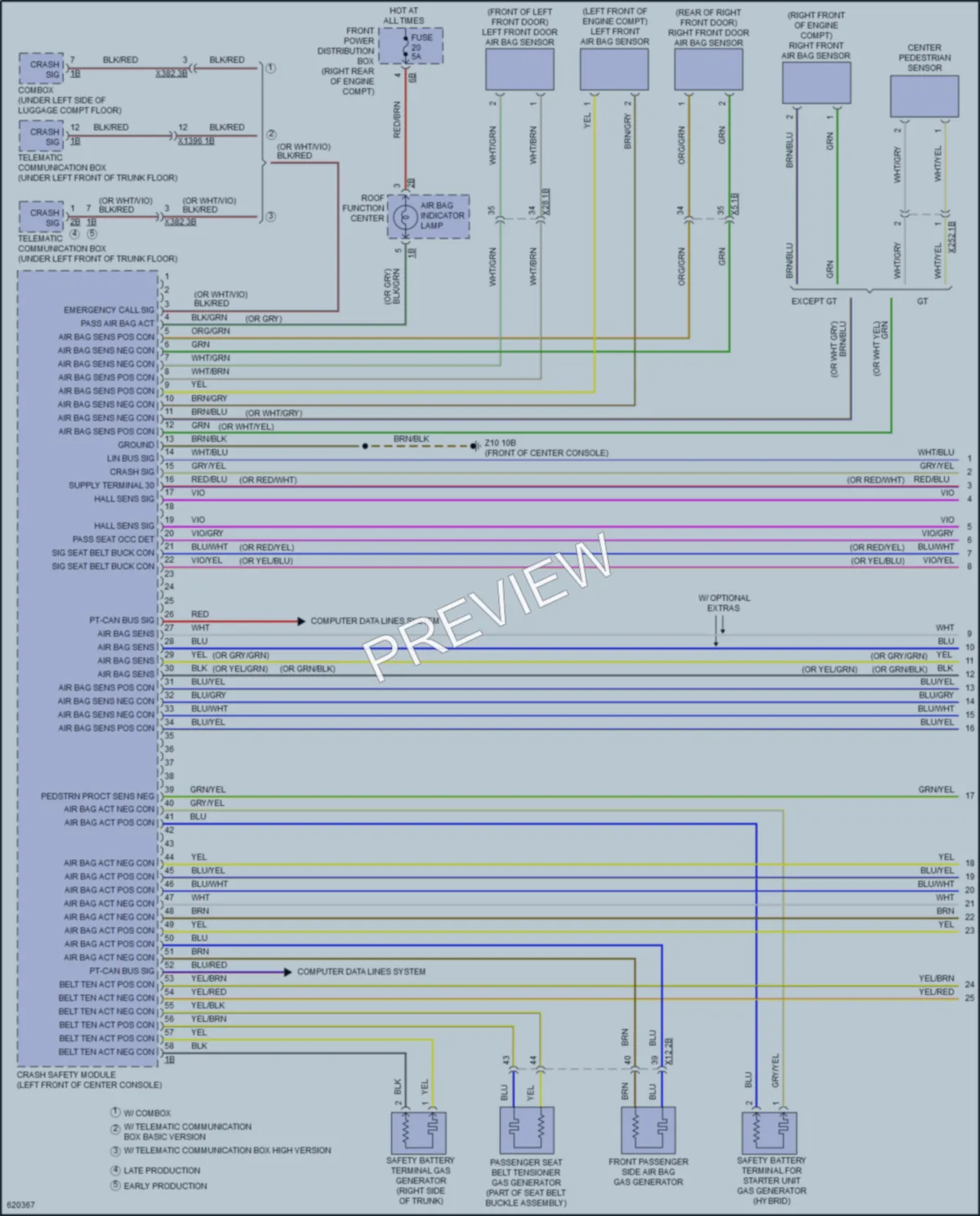 2018 BMW 330iGranTurismo Supplemental Restraints wiring diagram preview