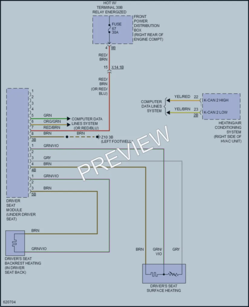 2018 BMW 340i Power Seats wiring diagram preview