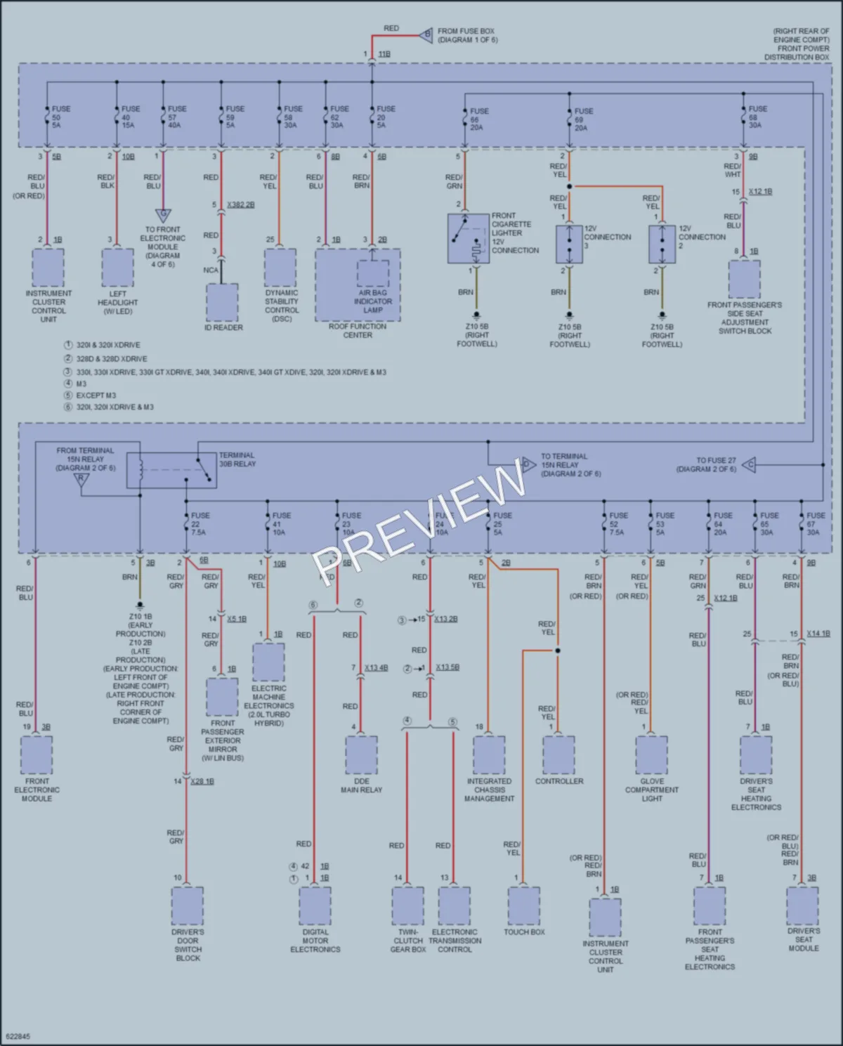 2018 BMW 340iGranTurismo Power Distribution wiring diagram preview