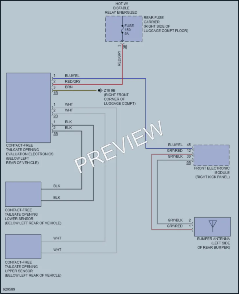 2018 BMW 440i Trunk Tailgate Fuel Door wiring diagram preview