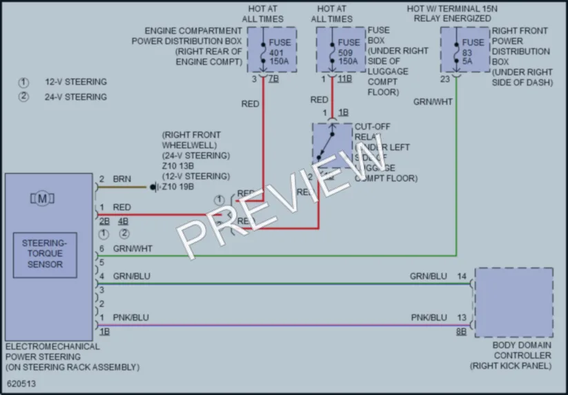 2018 BMW 530e Electronic Power Steering wiring diagram preview
