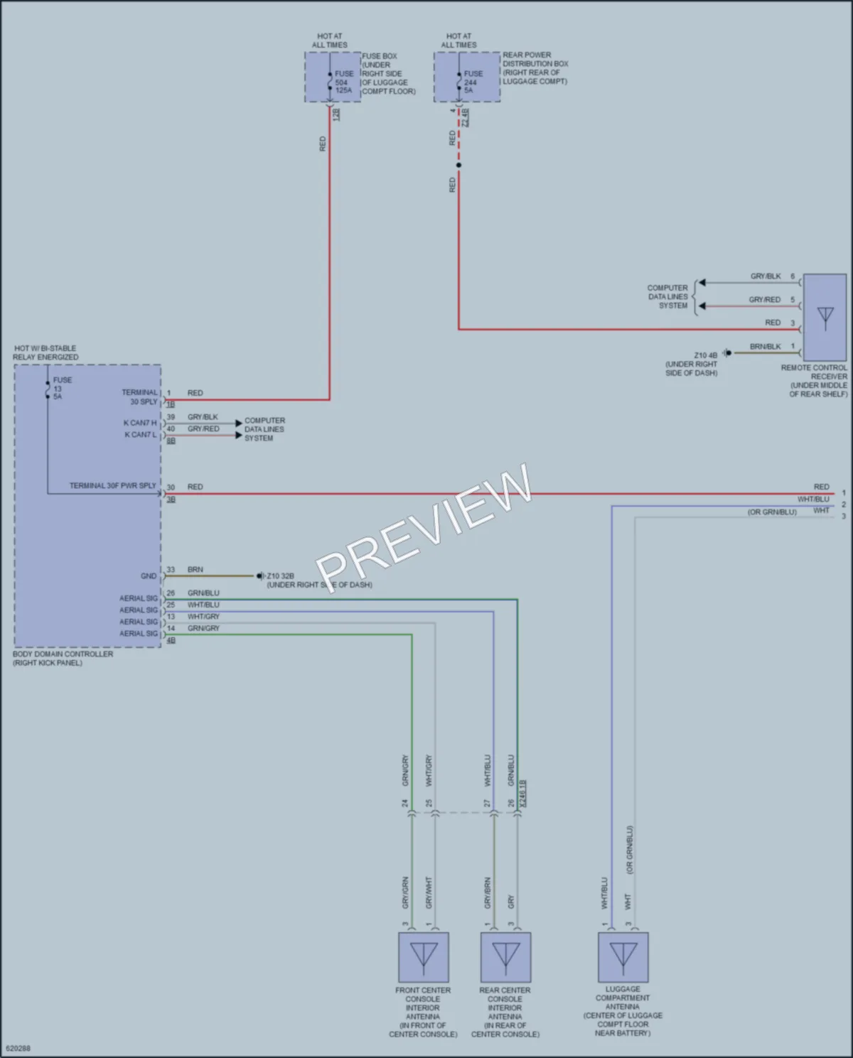 2018 BMW 530i Anti Theft wiring diagram preview