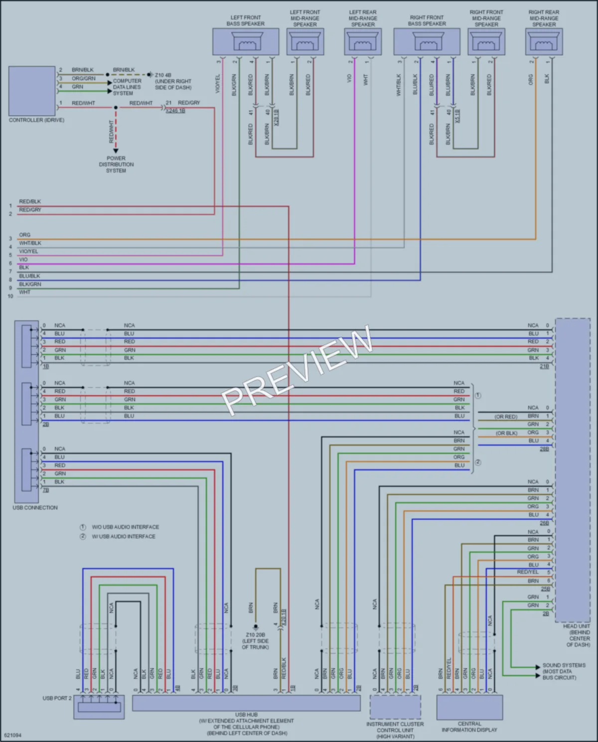 2018 BMW 530i Navigation wiring diagram preview