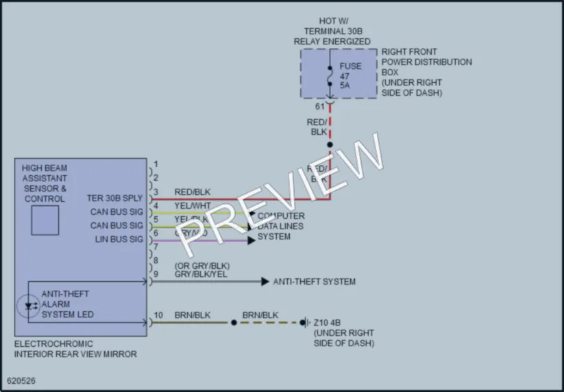 2018 BMW 530i Power Mirrors wiring diagram preview