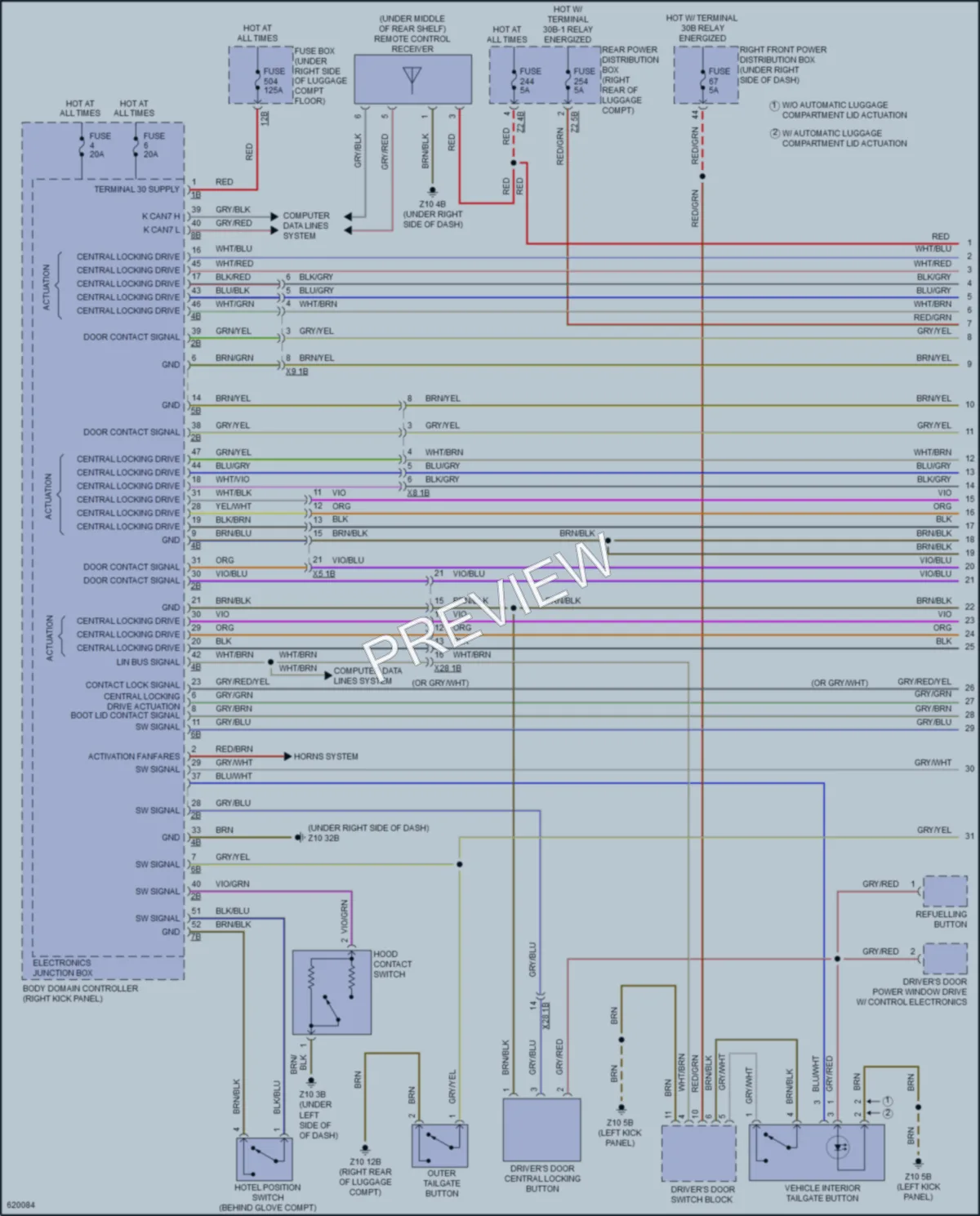 2018 BMW 540i Power Door Locks wiring diagram preview