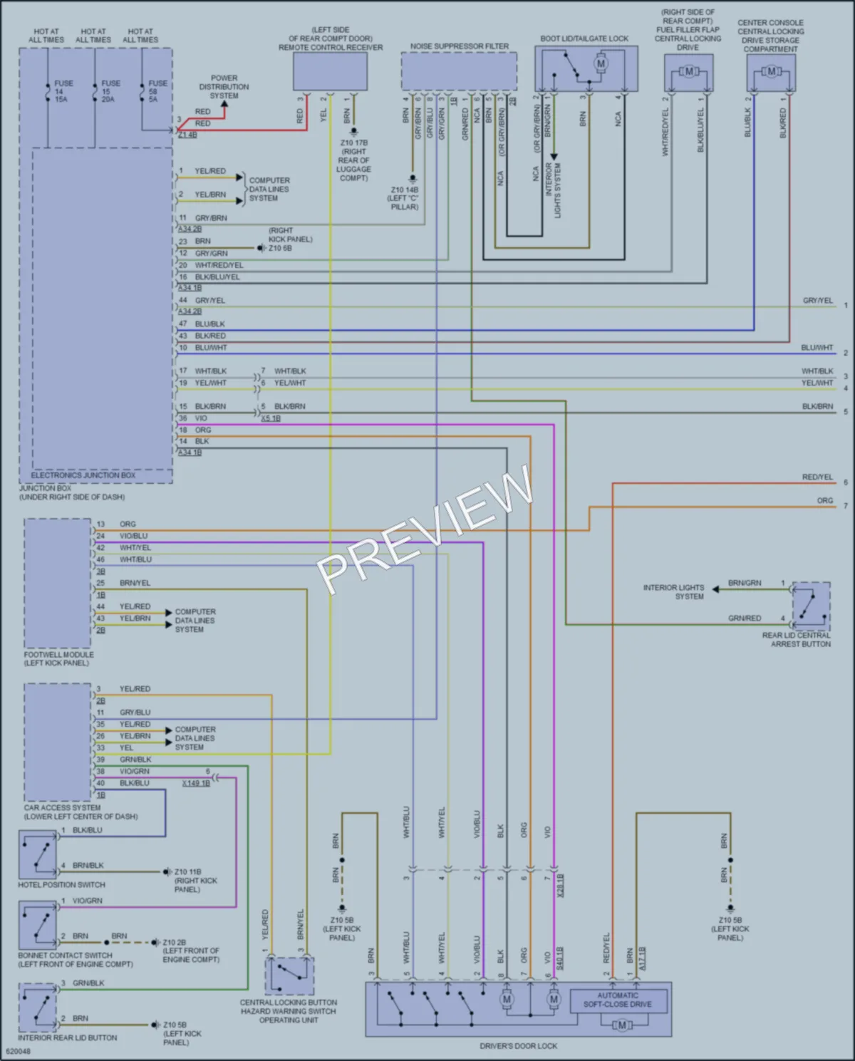 2018 BMW 640i Power Door Locks wiring diagram preview