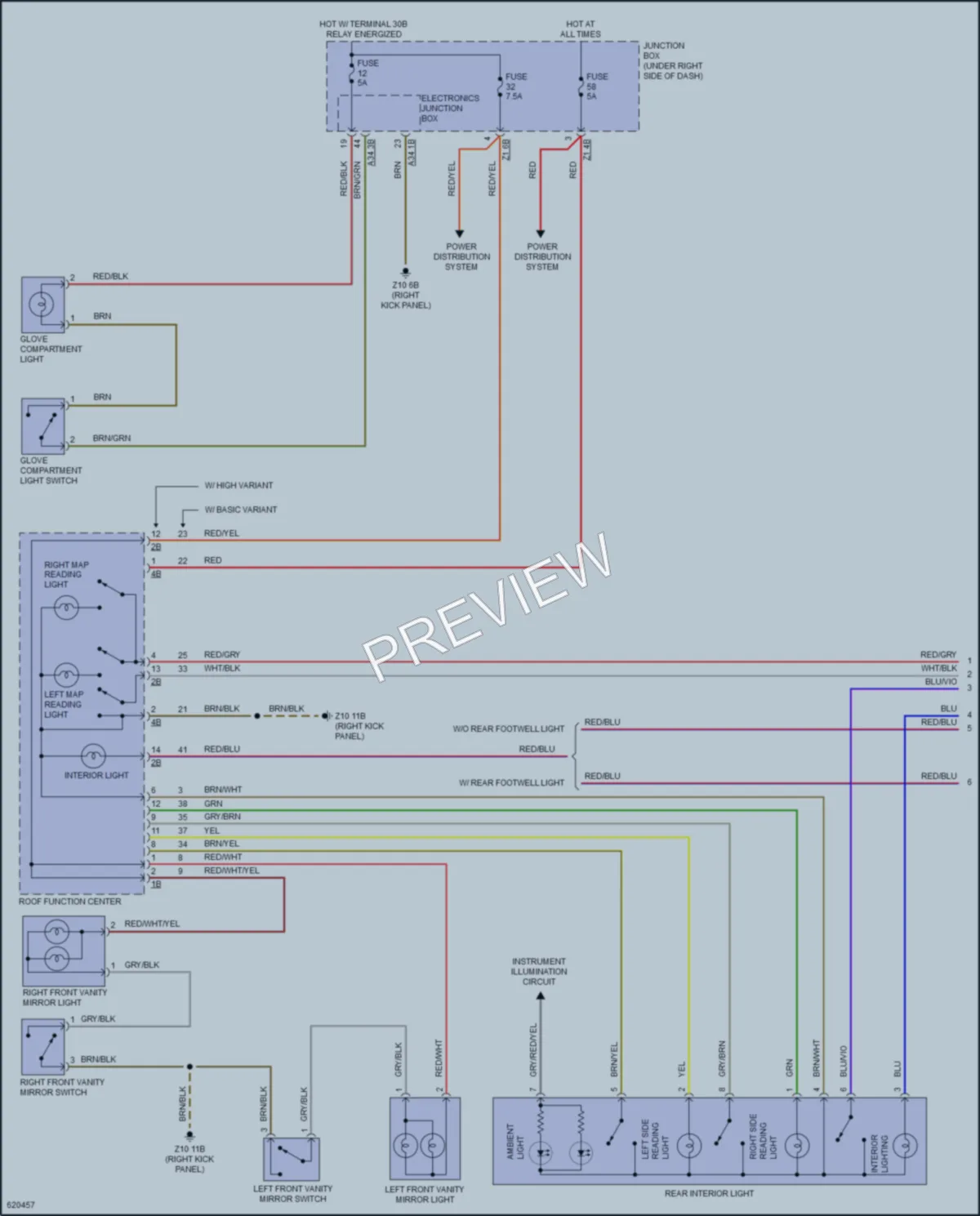 2018 BMW 640iGranCoupe Interior Lights wiring diagram preview