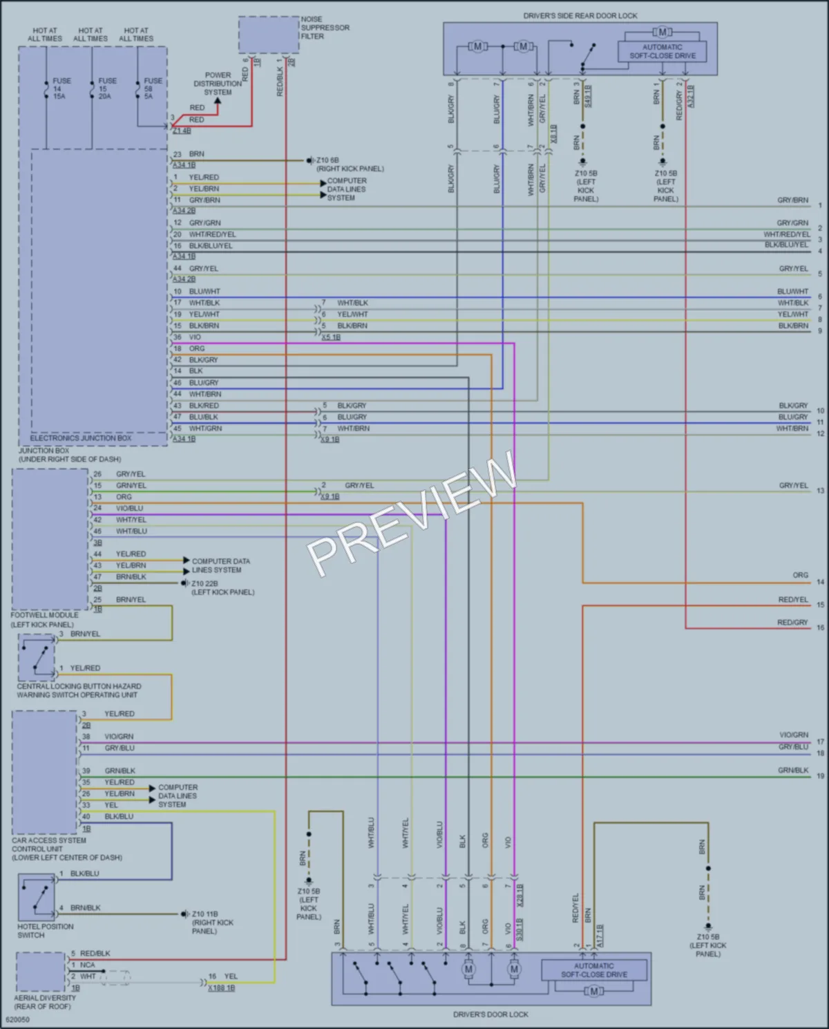2018 BMW 640iGranCoupe Power Door Locks wiring diagram preview