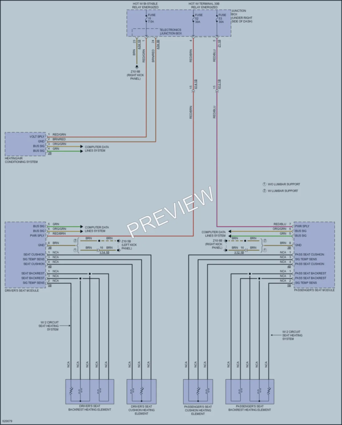 2018 BMW 640iGranCoupe Power Seats wiring diagram preview