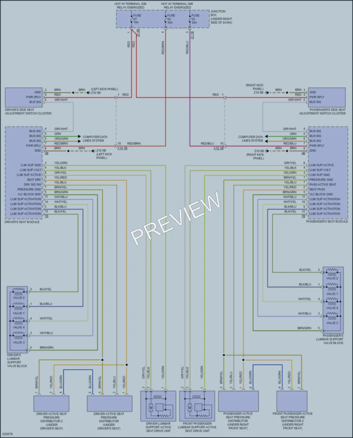 2018 BMW 650iGranCoupe Power Seats wiring diagram preview