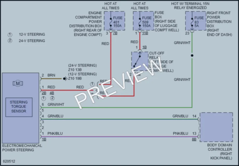 2018 BMW 740i Electronic Power Steering wiring diagram preview