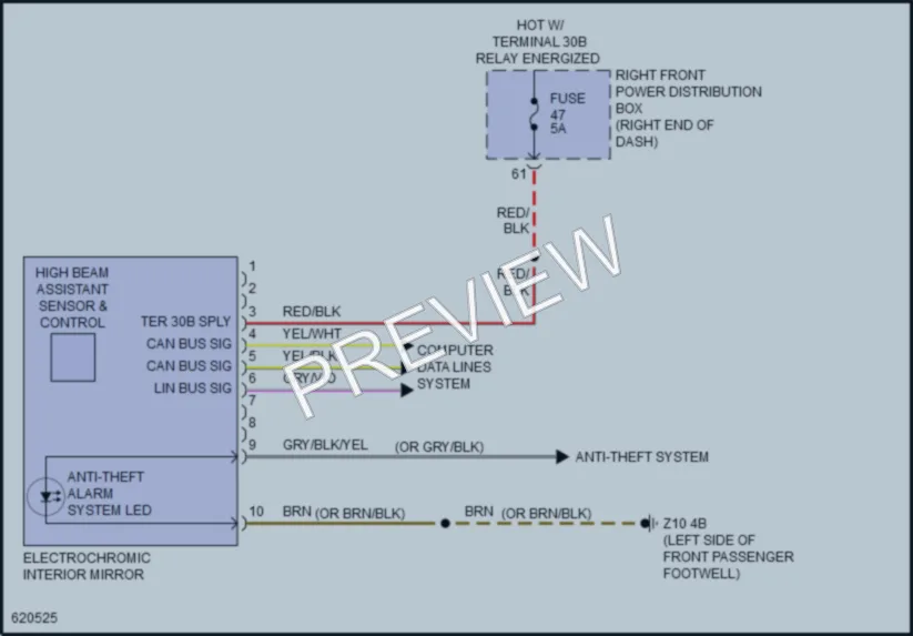 2018 BMW 740i Power Mirrors wiring diagram preview