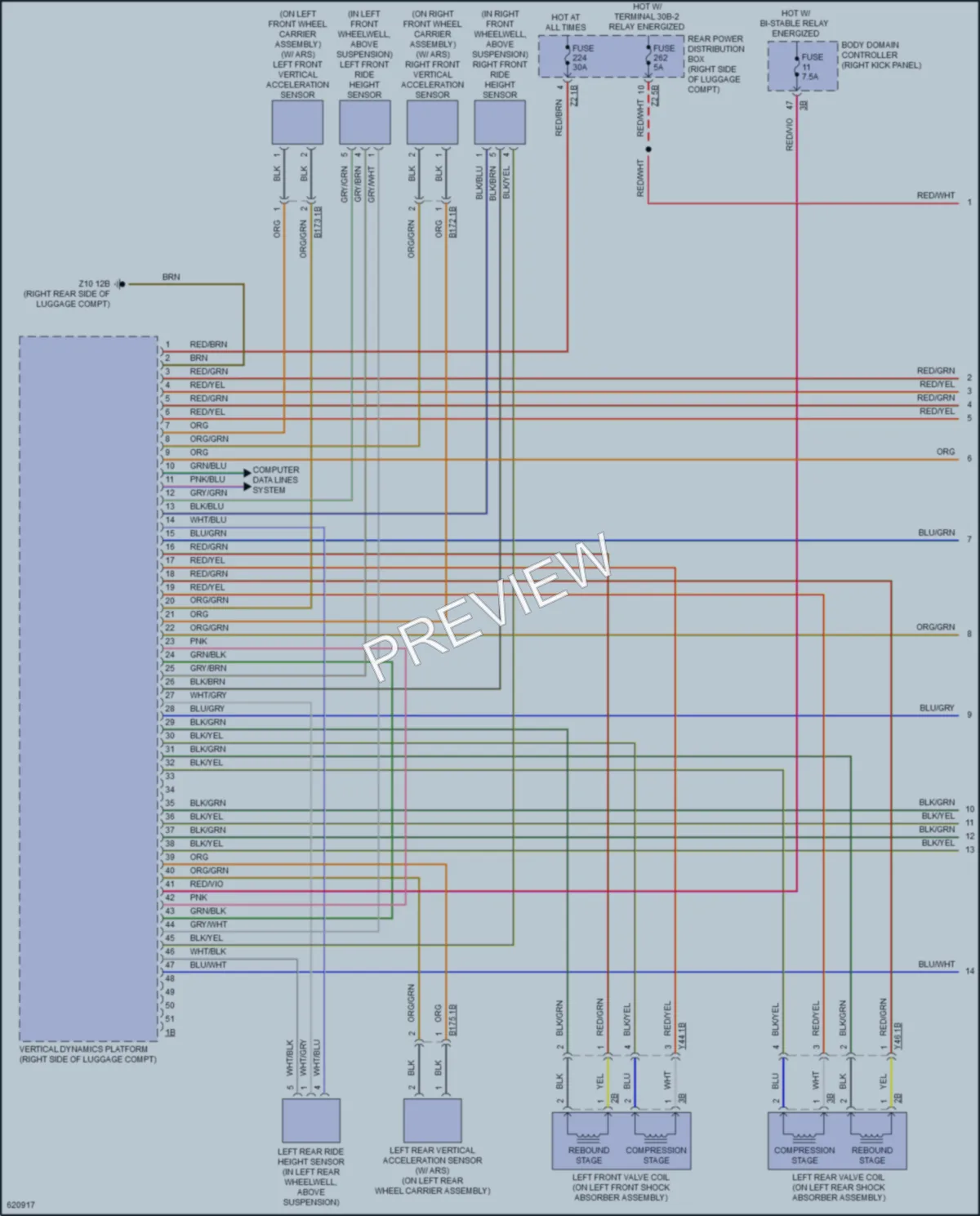 2018 BMW 750i Electronic Suspension wiring diagram preview