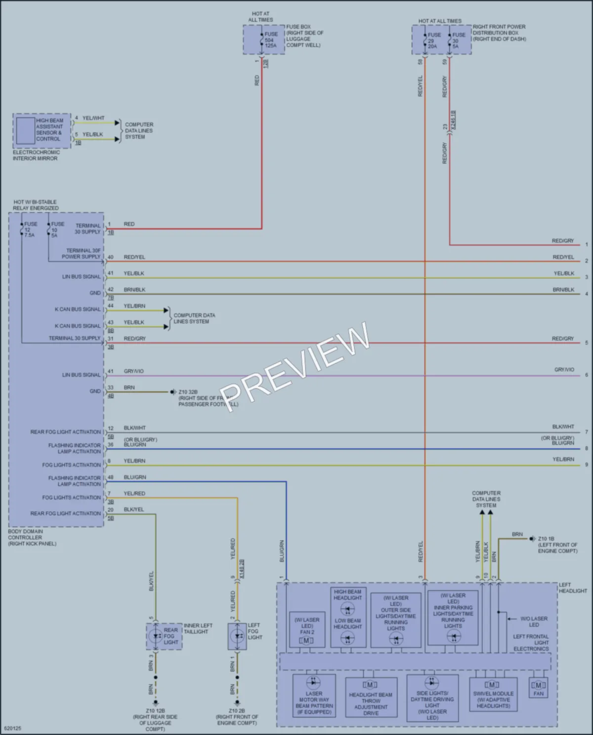 2018 BMW 750i Headlights wiring diagram preview