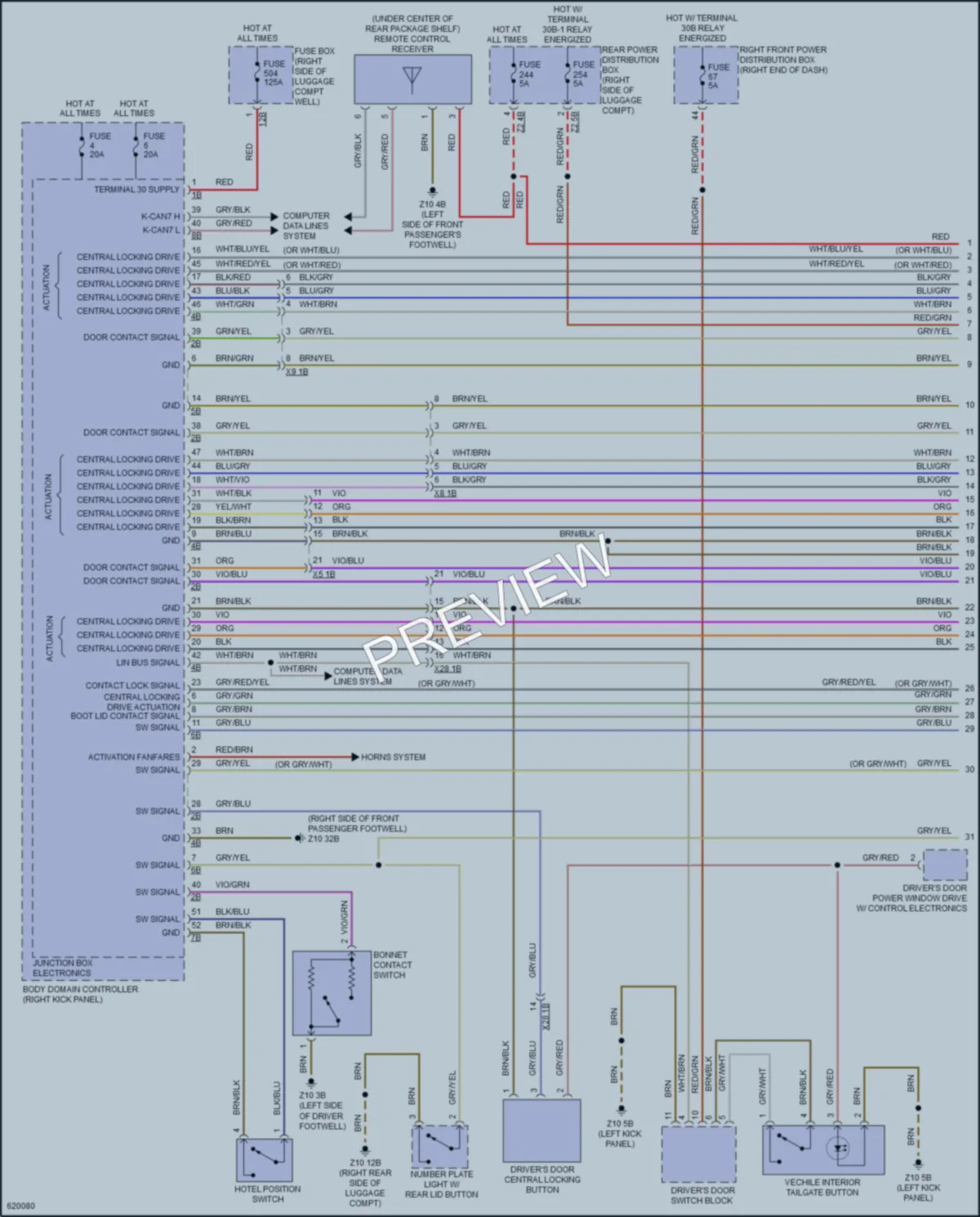 2018 BMW 750i Power Door Locks wiring diagram preview