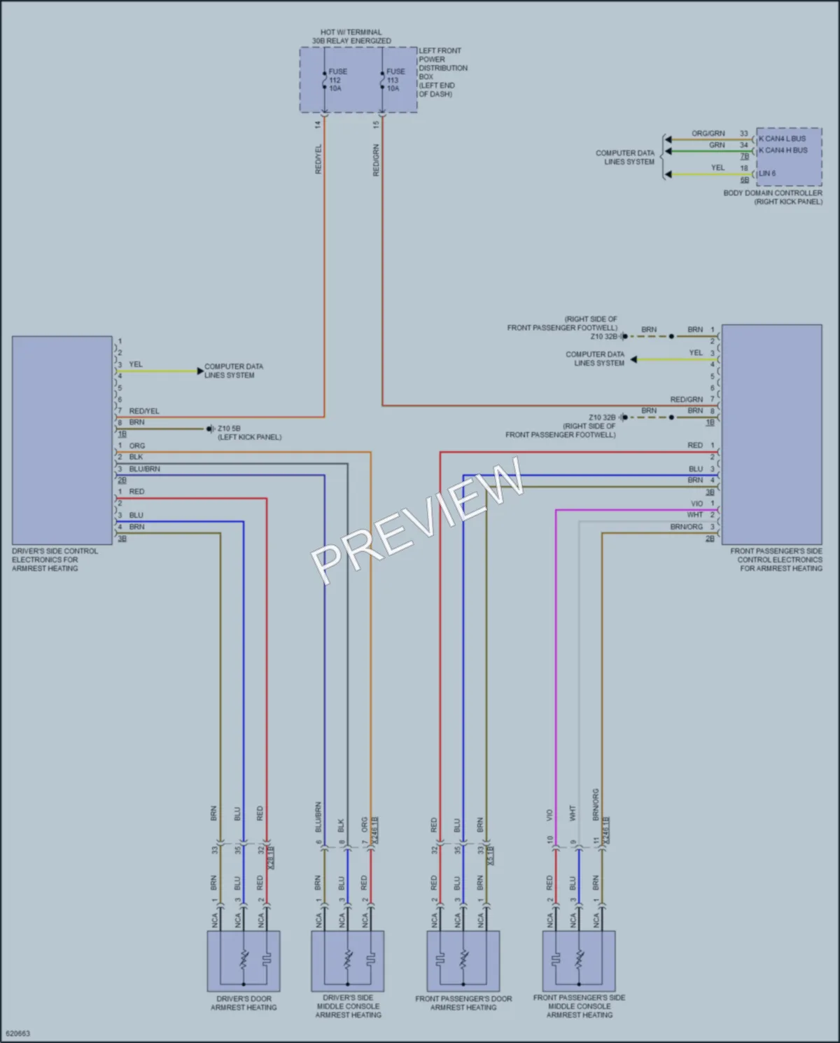 2018 BMW 750i Power Seats wiring diagram preview