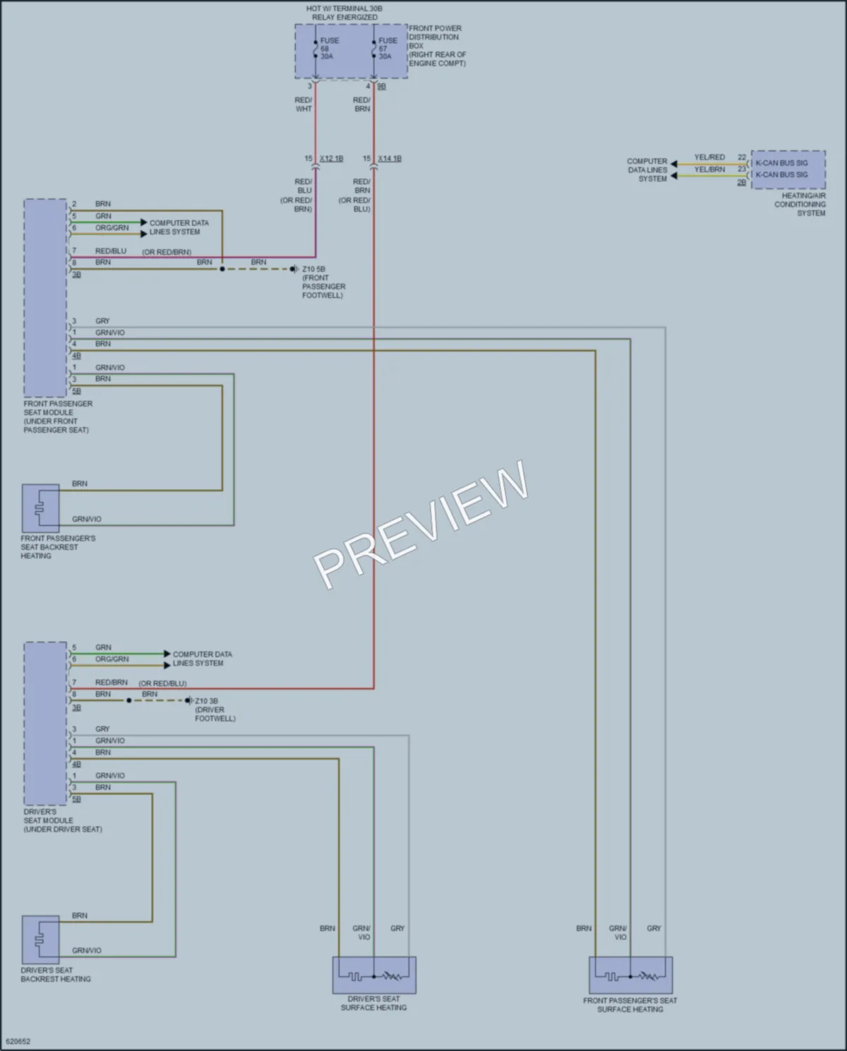 2018 BMW M240i Power Seats wiring diagram preview