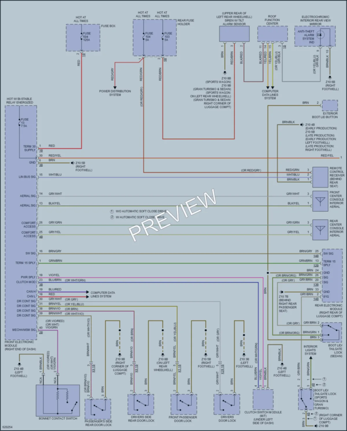 2018 BMW M3 Anti Theft wiring diagram preview