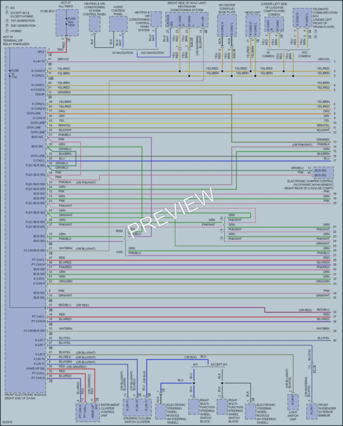 2018 BMW M3 Computer Data Lines wiring diagram preview