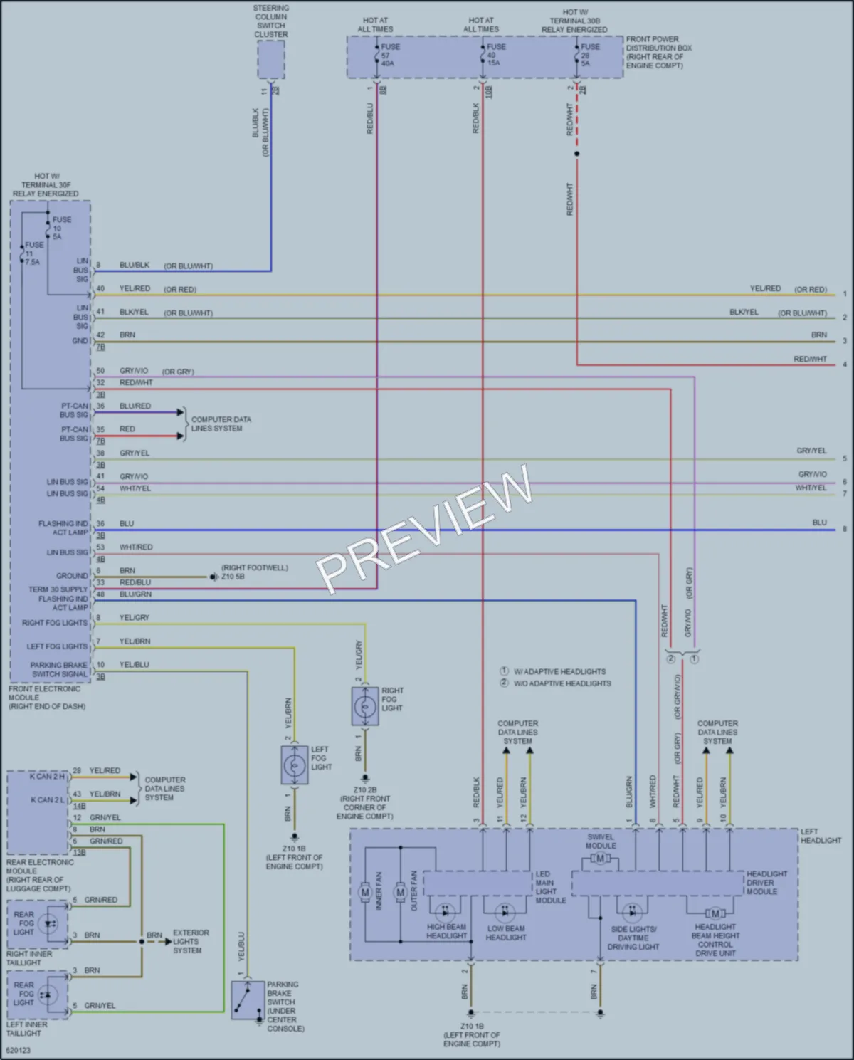 2018 BMW M3 Headlights wiring diagram preview