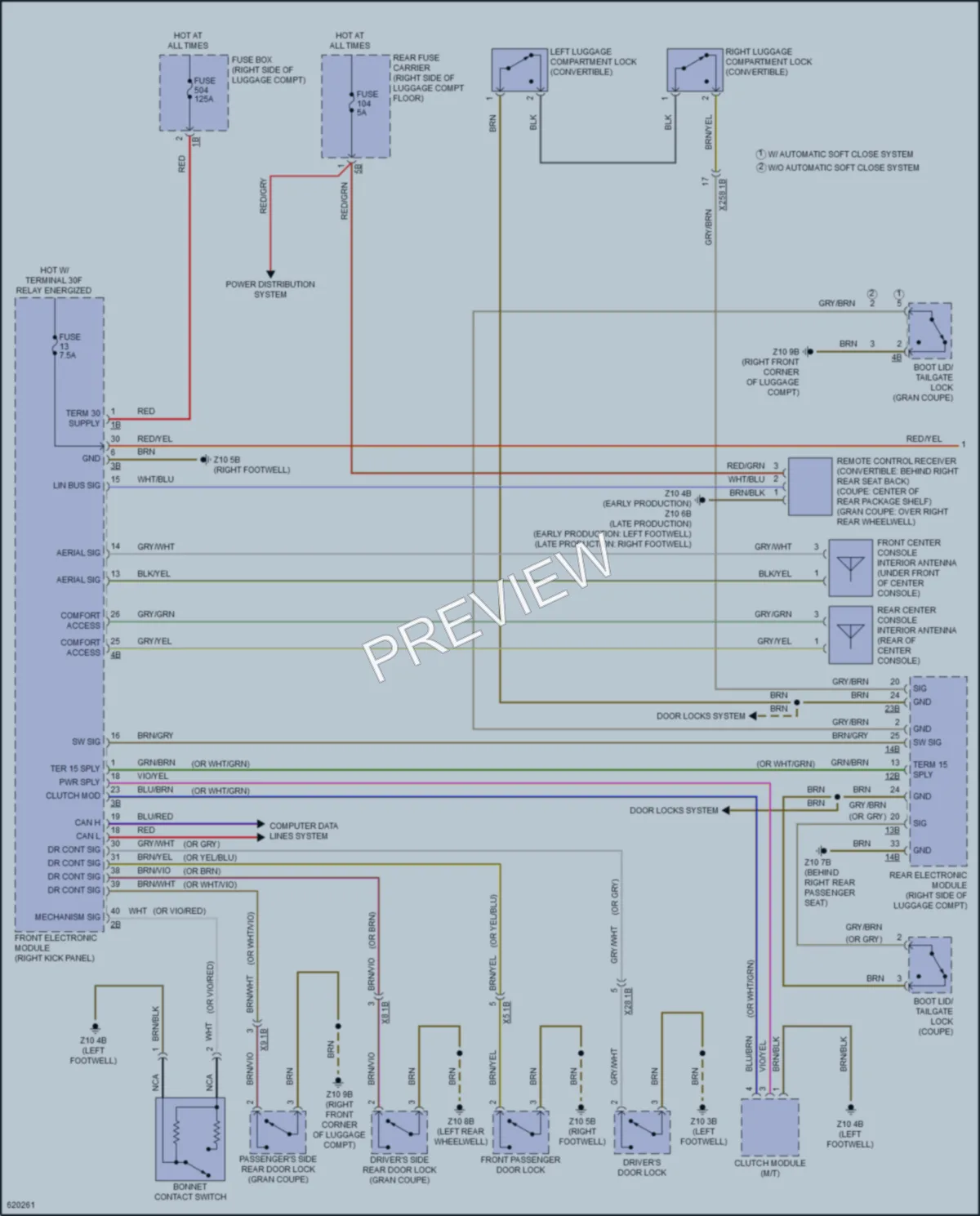 2018 BMW M4 Anti Theft wiring diagram preview