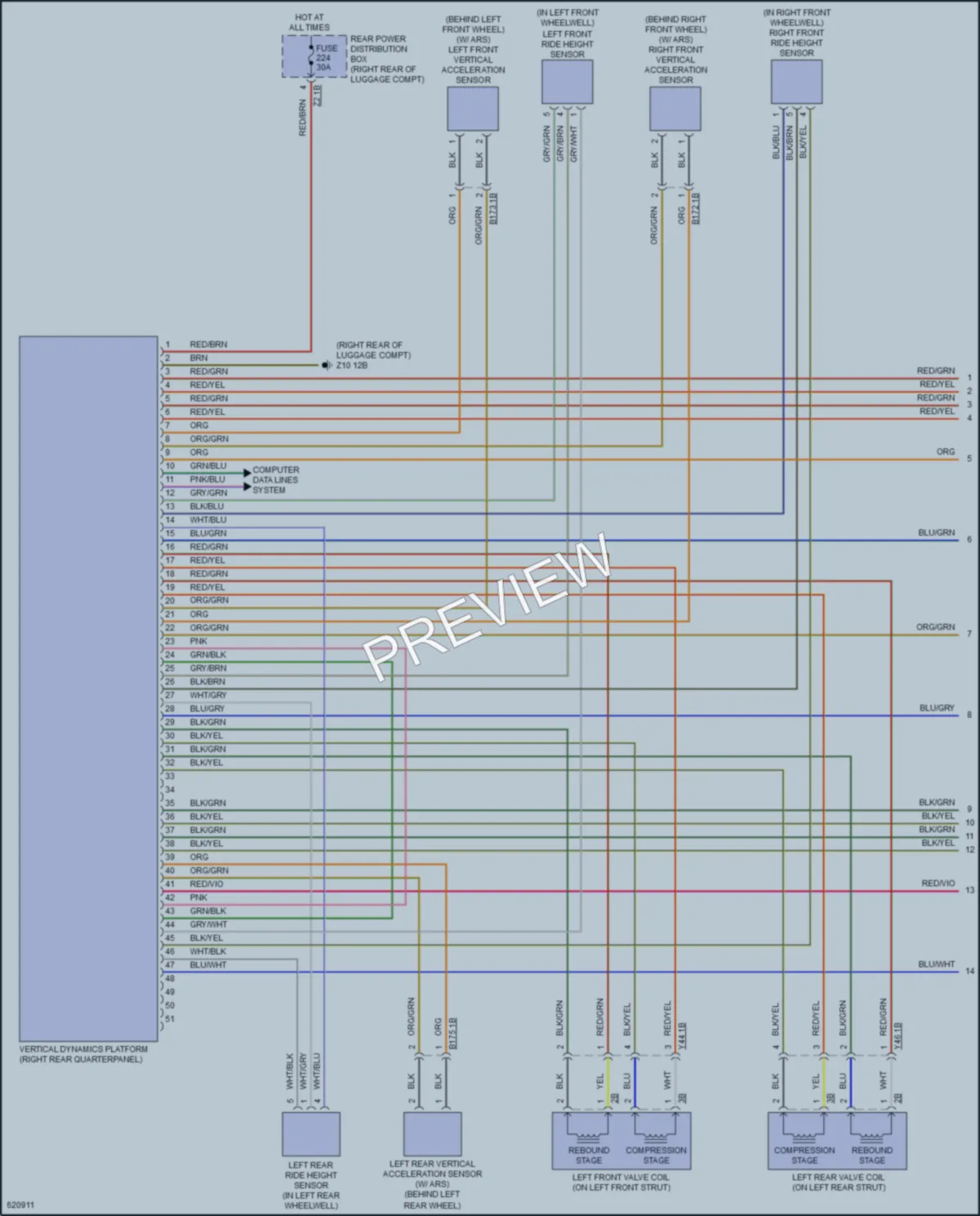 2018 BMW M550i Electronic Suspension wiring diagram preview