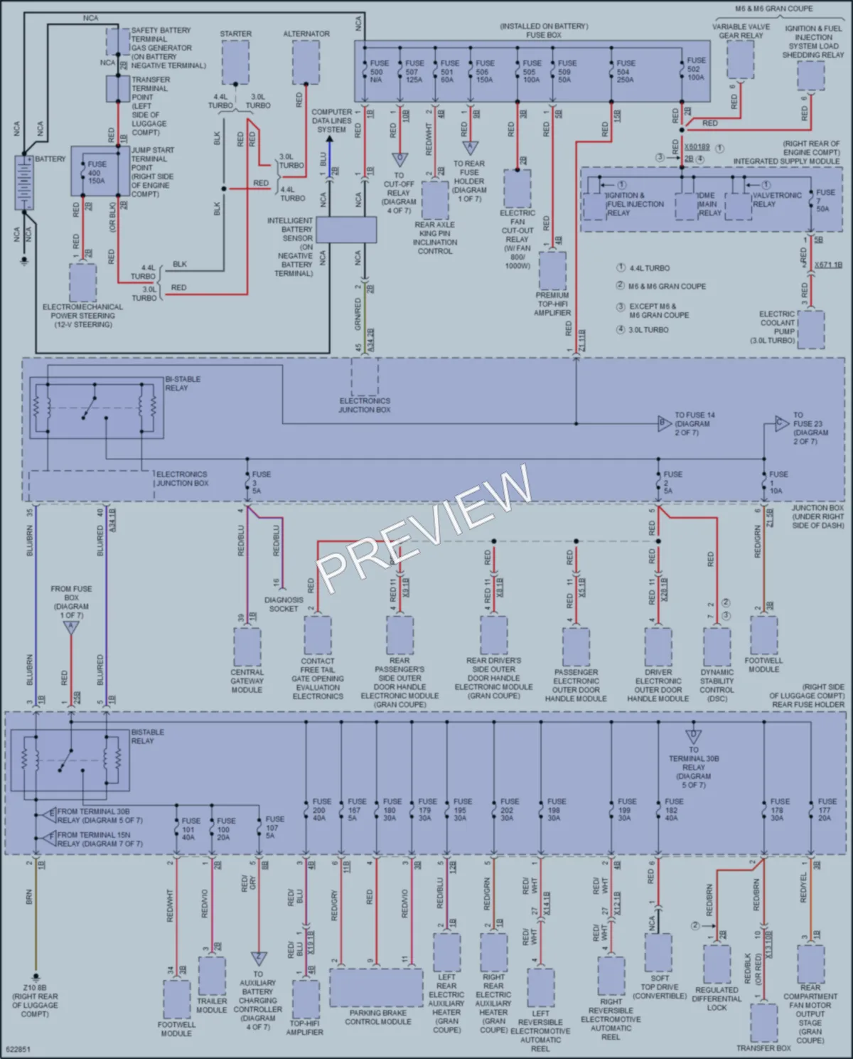 2018 BMW M6 Power Distribution wiring diagram preview