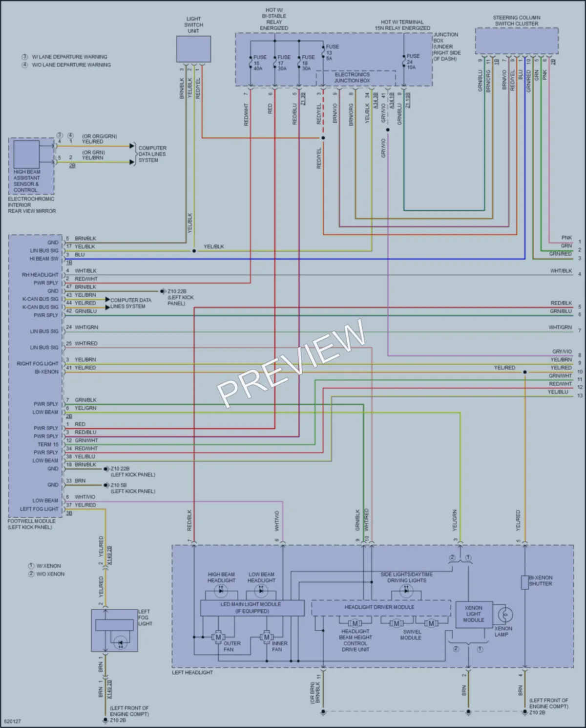 2018 BMW M6GranCoupe Headlights wiring diagram preview