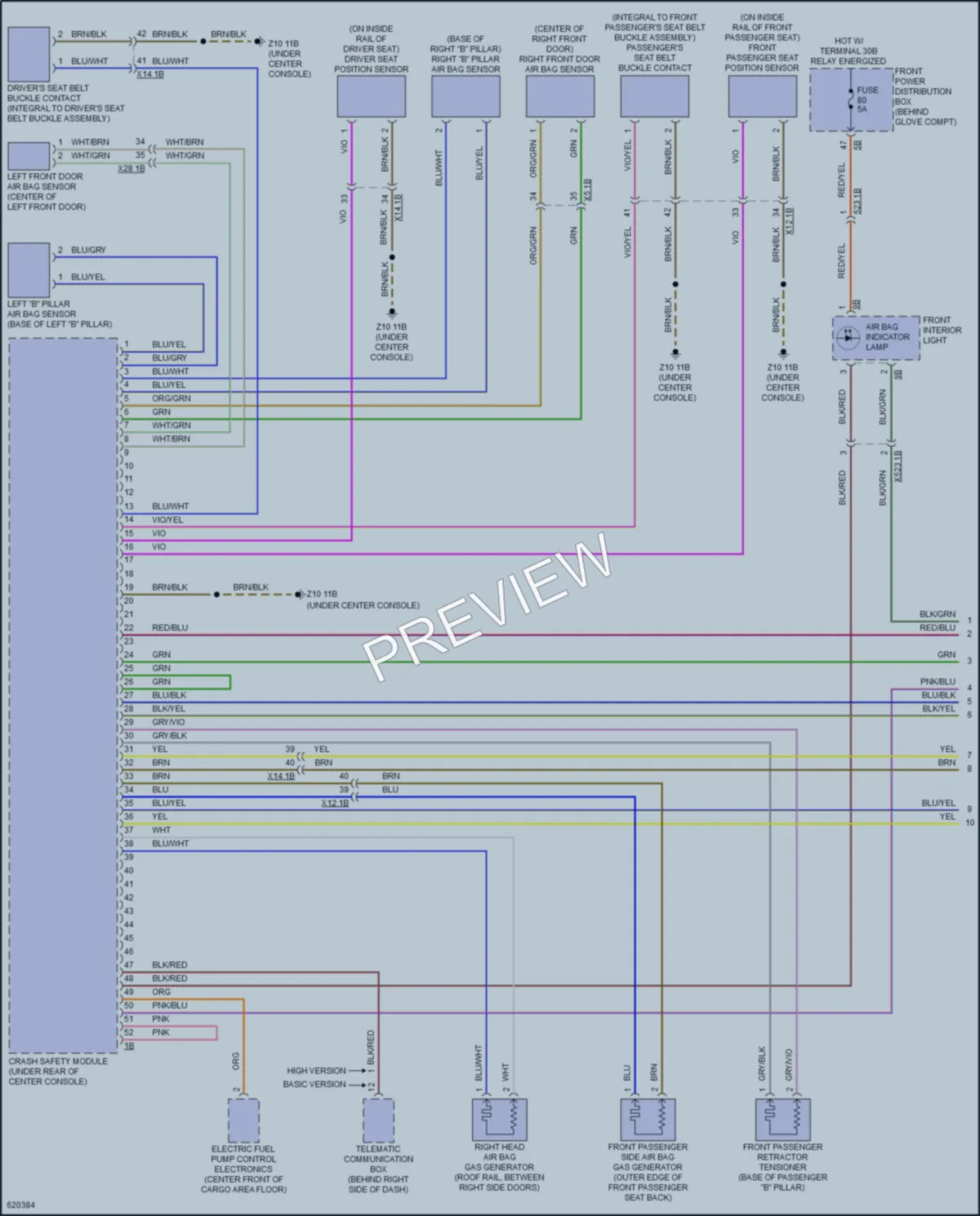 2018 BMW X2 Supplemental Restraints wiring diagram preview