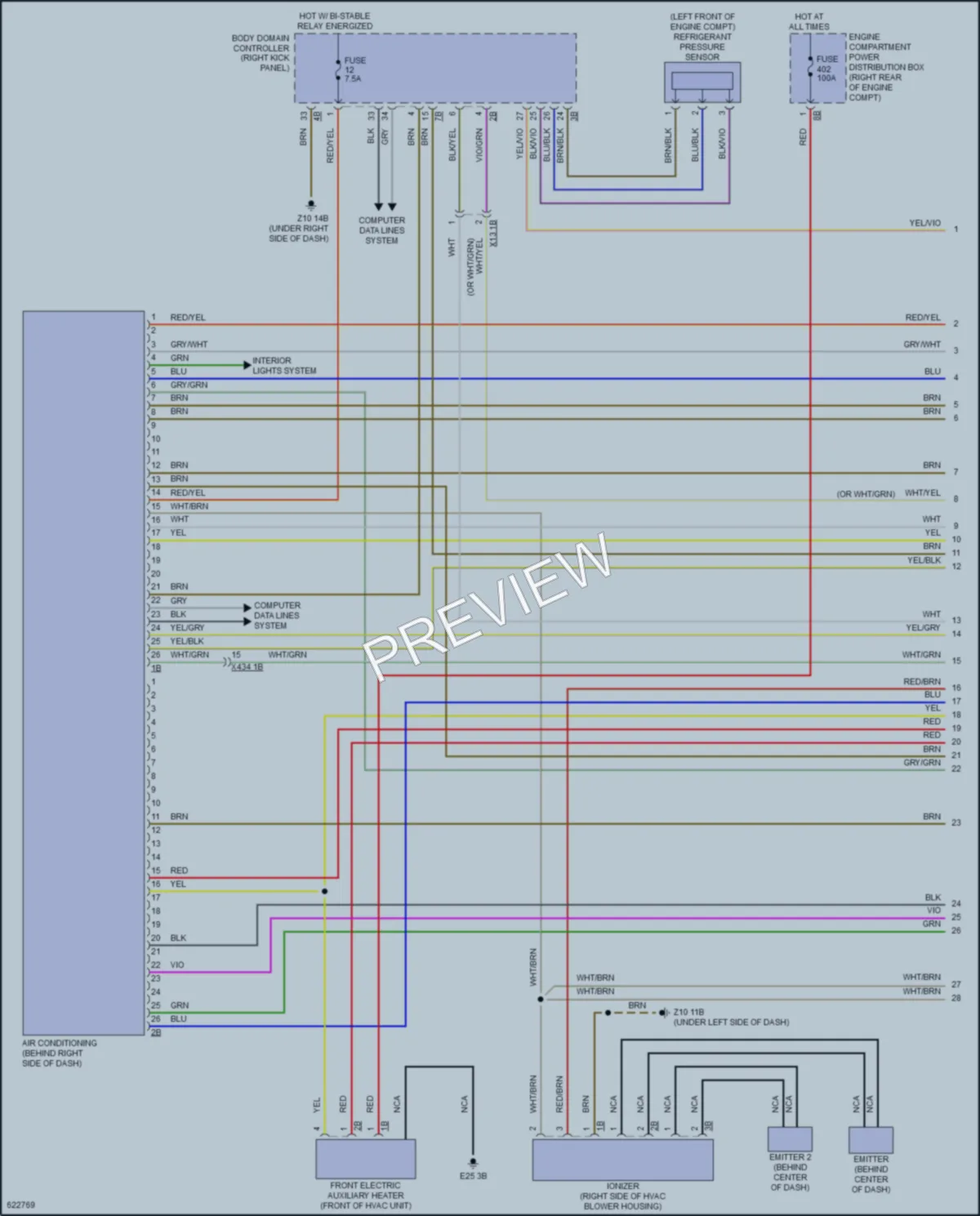 2018 BMW X3 Air Conditioning wiring diagram preview