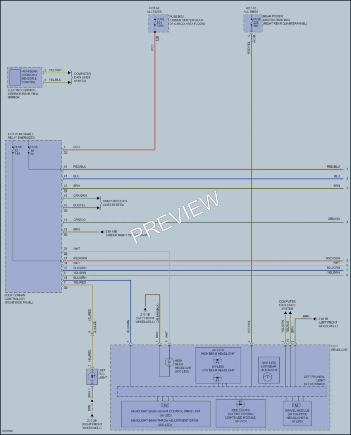 2018 BMW X3 Headlights wiring diagram preview