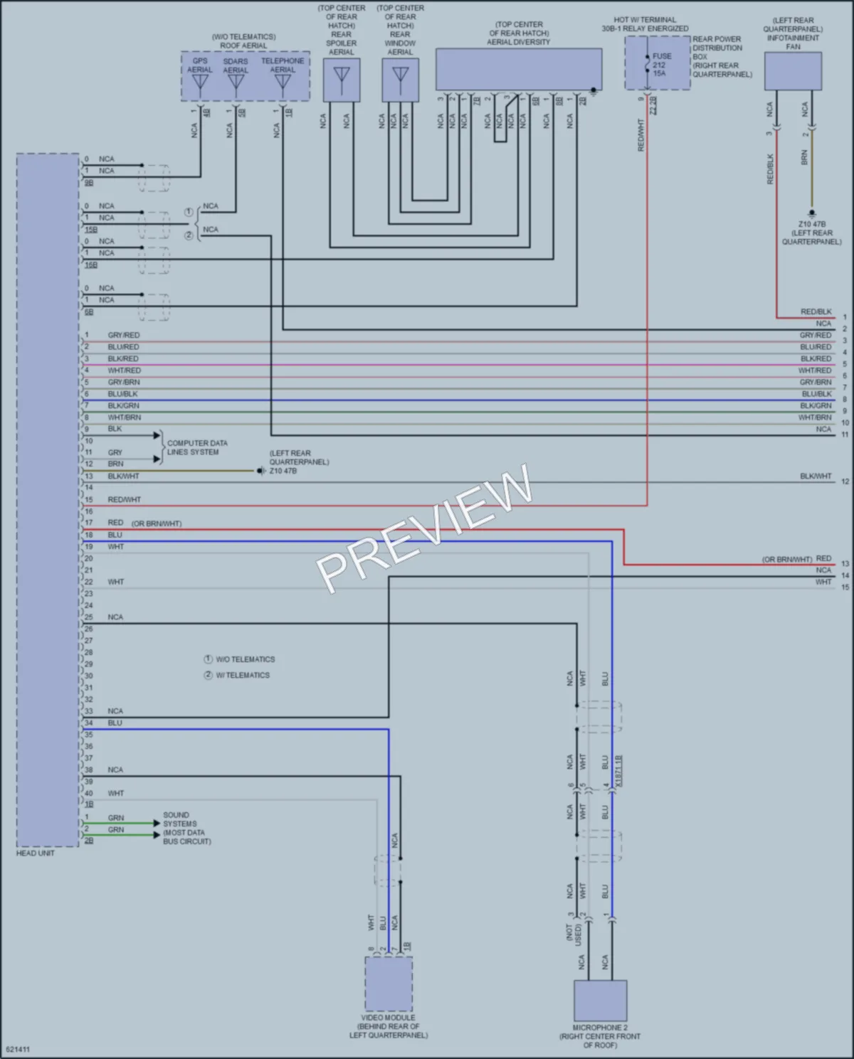 2018 BMW X3 Radio wiring diagram preview