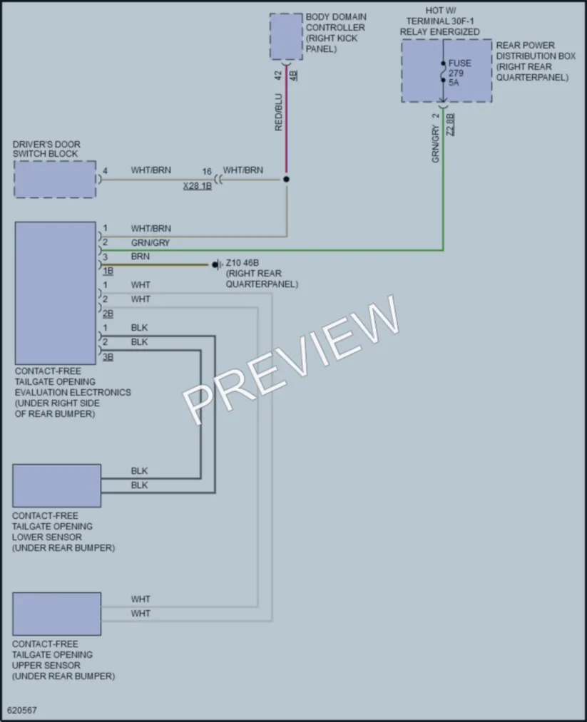 2018 BMW X3 Trunk Tailgate Fuel Door wiring diagram preview