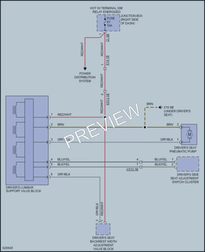 2018 BMW X4 Power Seats wiring diagram preview