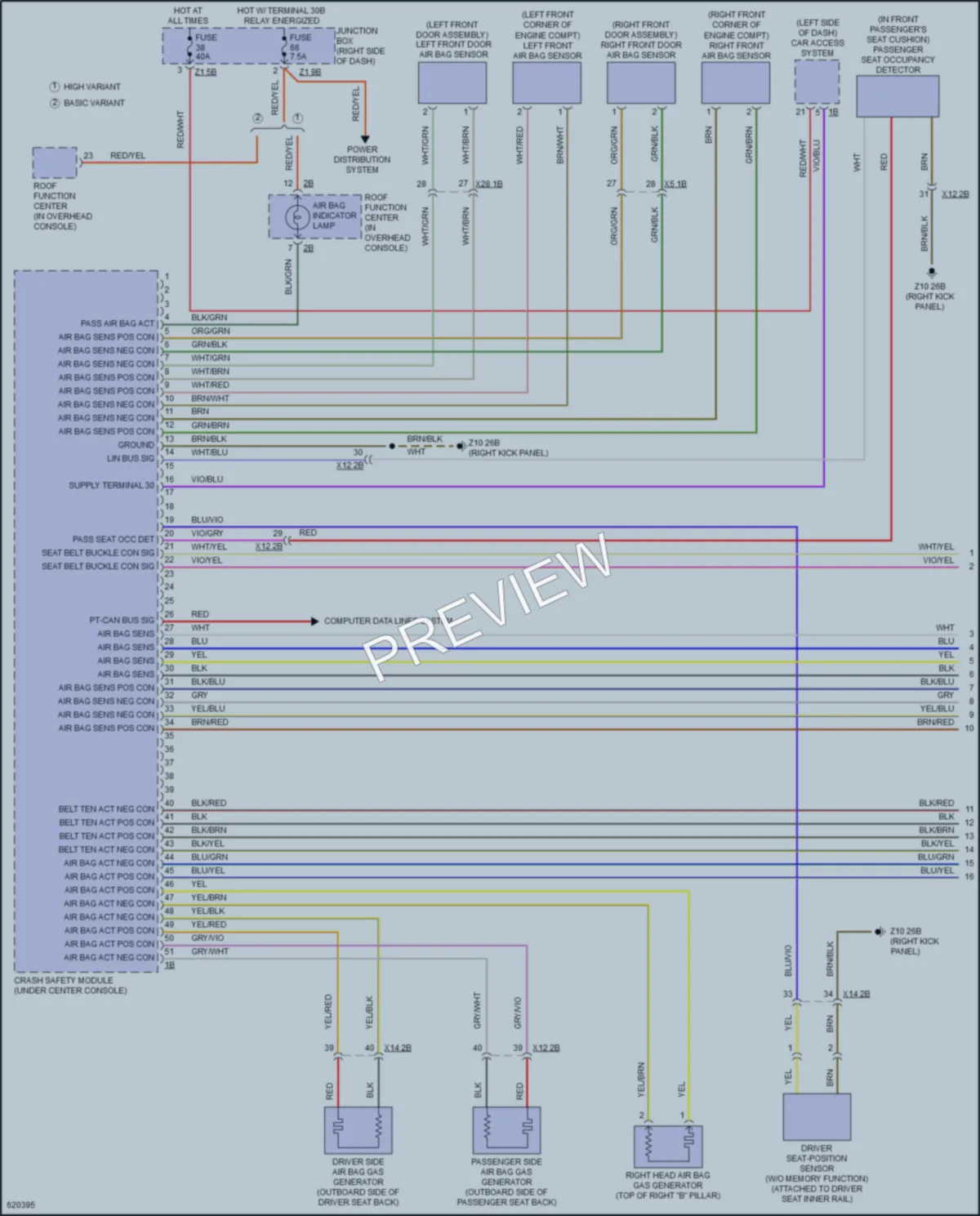 2018 BMW X4 Supplemental Restraints wiring diagram preview