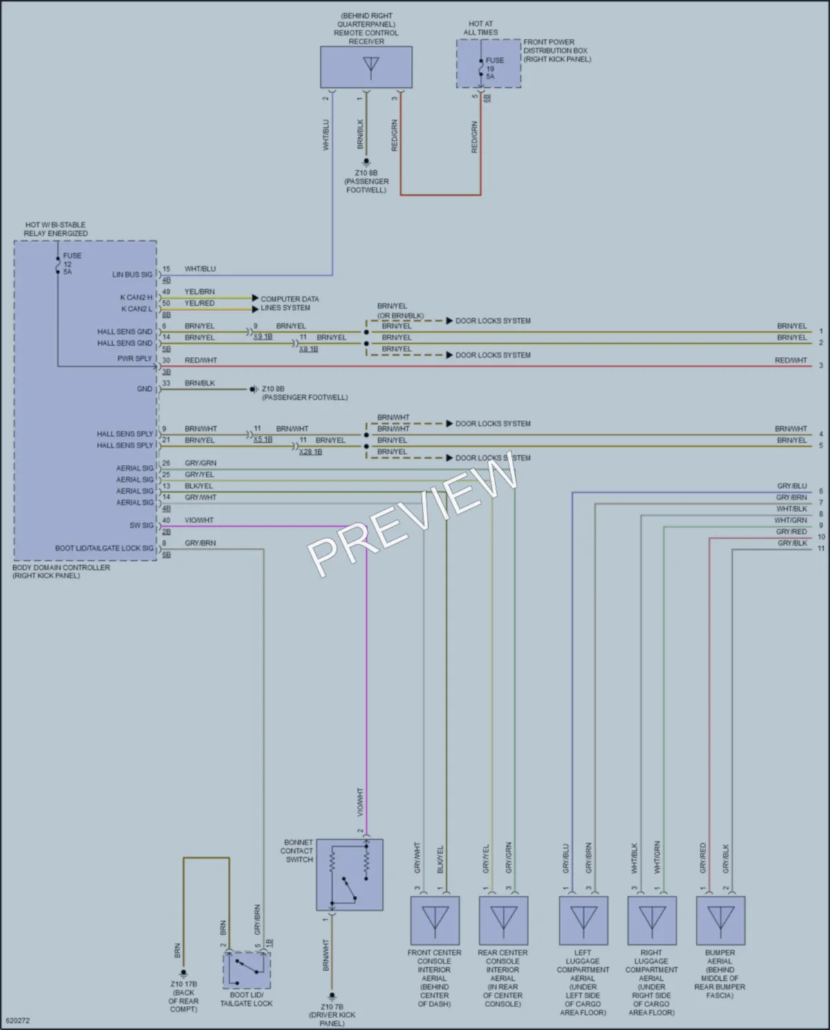 2018 BMW X5M Anti Theft wiring diagram preview