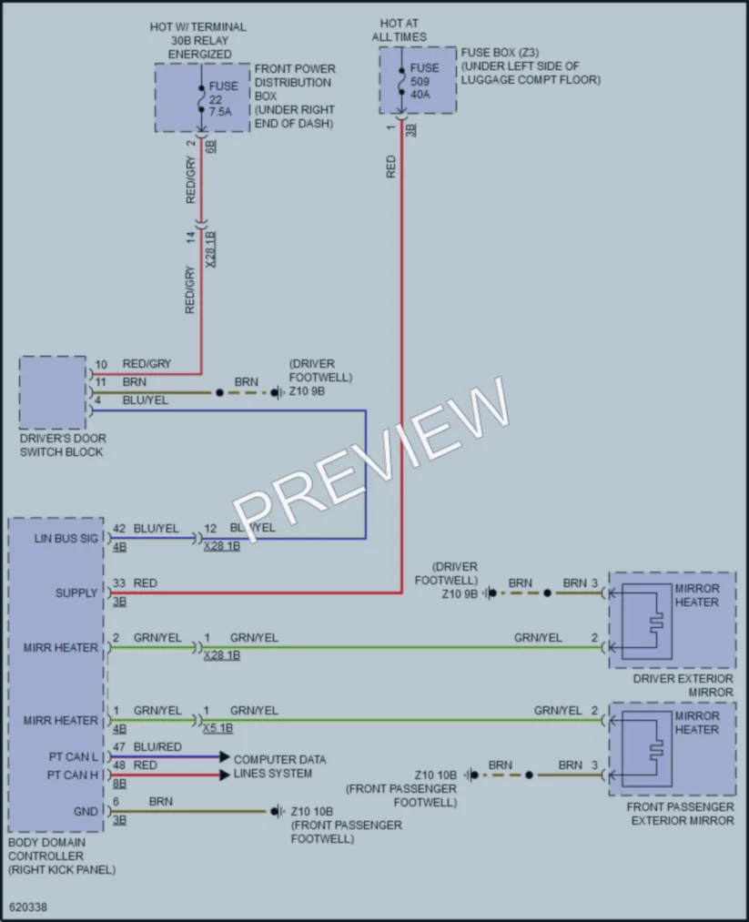 2018 BMW X6 Defoggers wiring diagram preview