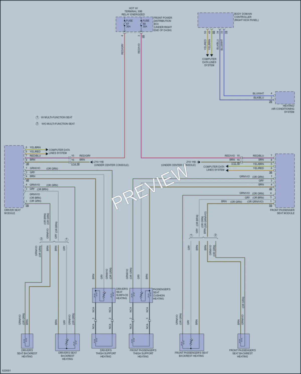 2018 BMW X6 Power Seats wiring diagram preview