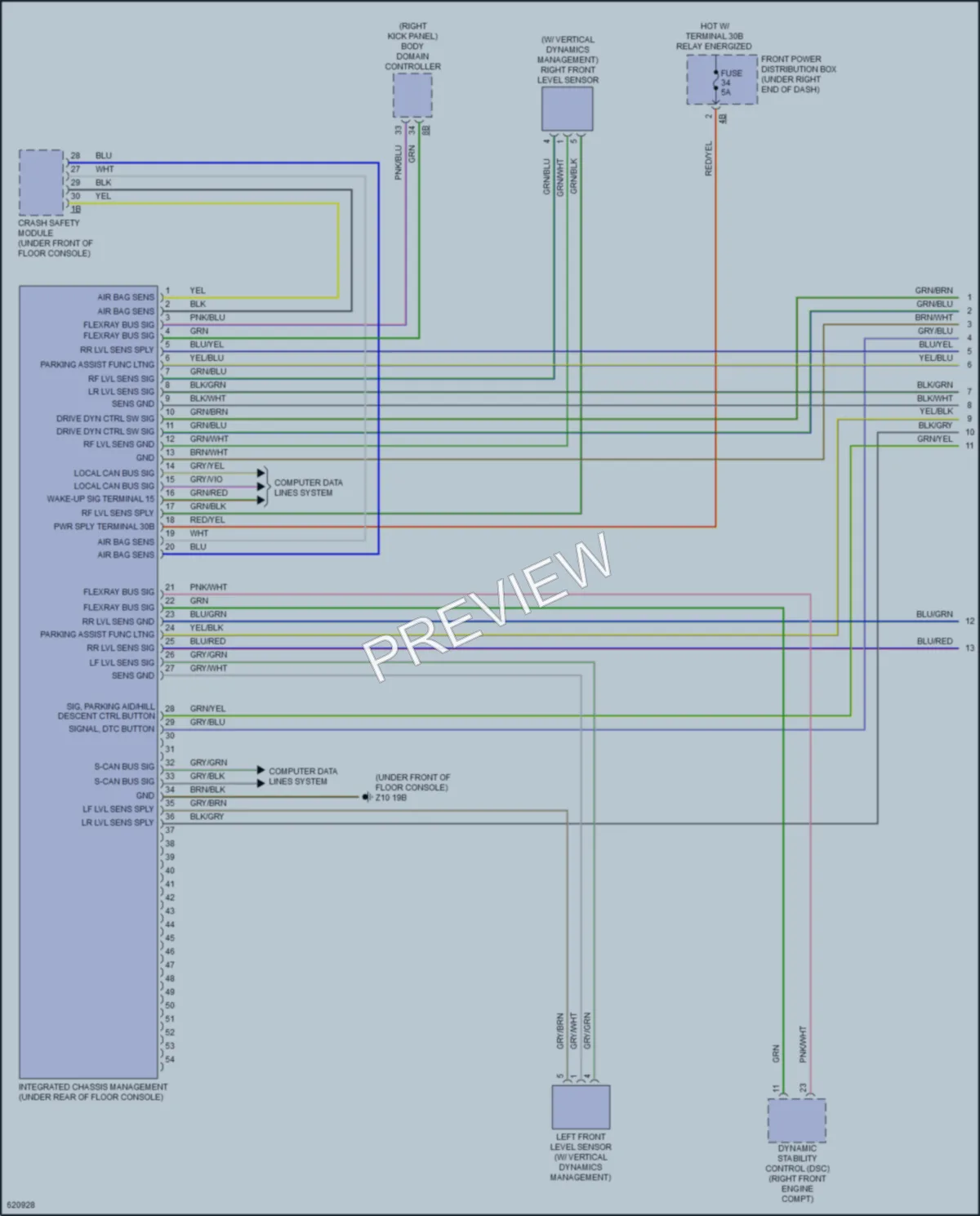 2018 BMW X6M Electronic Suspension wiring diagram preview