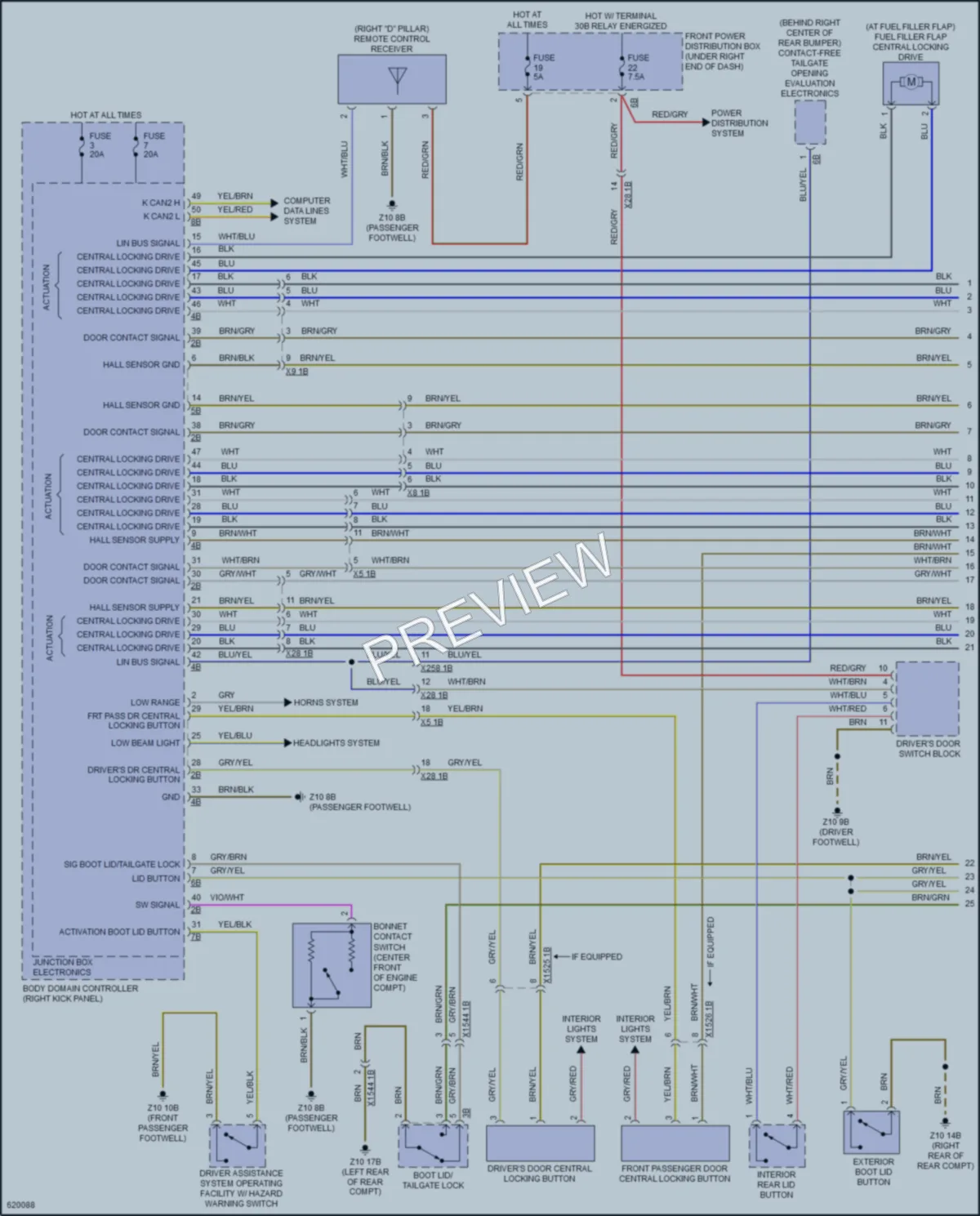 2018 BMW X6M Power Door Locks wiring diagram preview