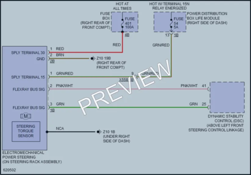 2018 BMW i3 Electronic Power Steering wiring diagram preview