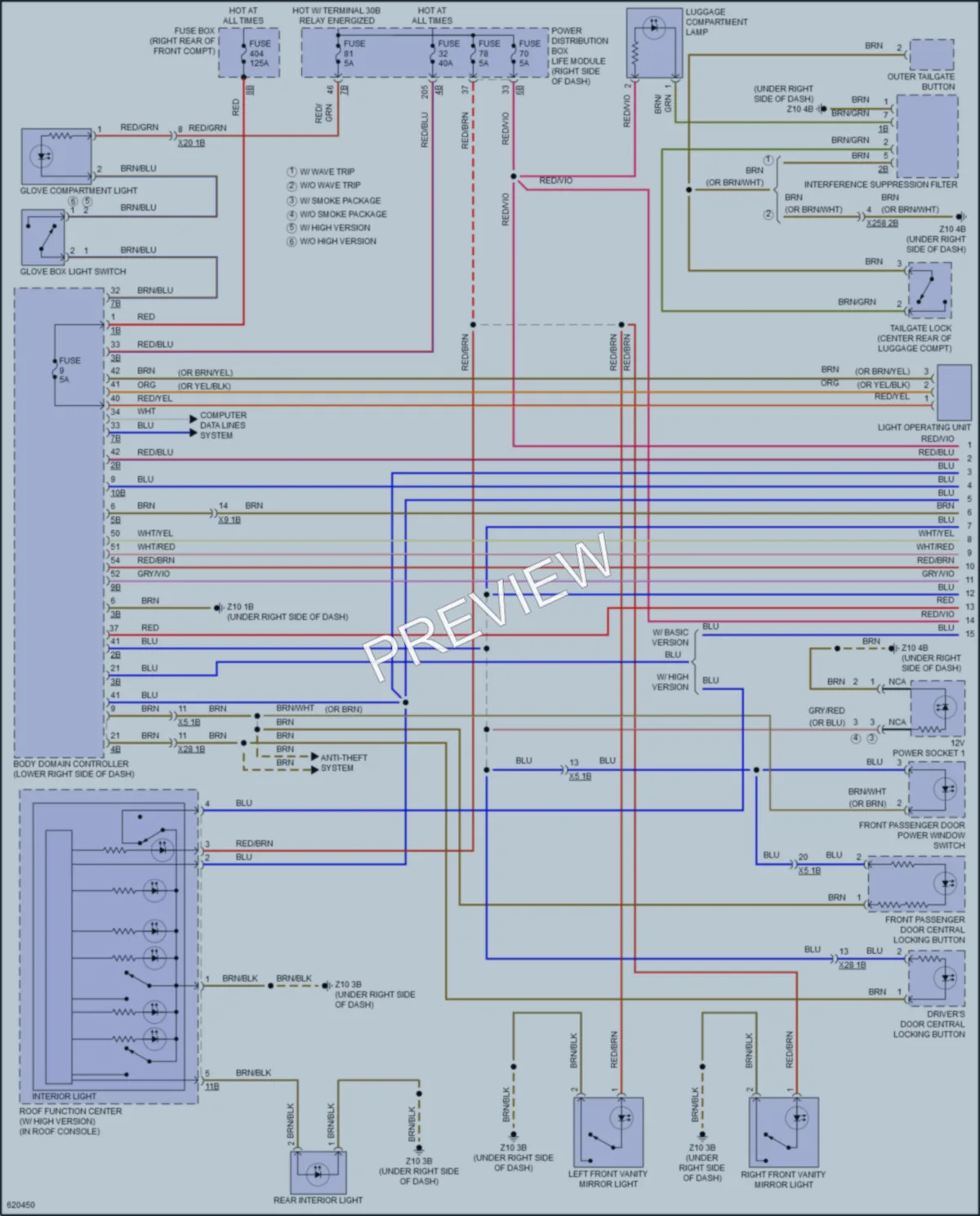 2018 BMW i3 Interior Lights wiring diagram preview