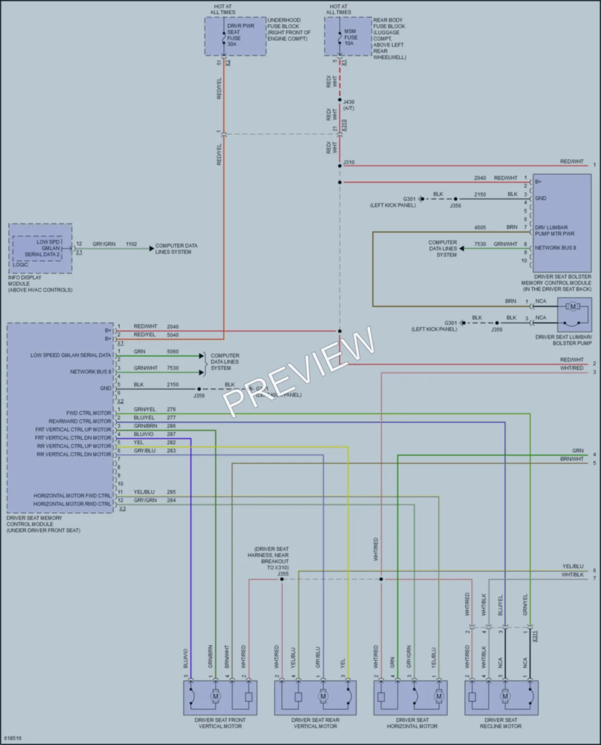2018 Cadillac ATS Memory Systems wiring diagram preview