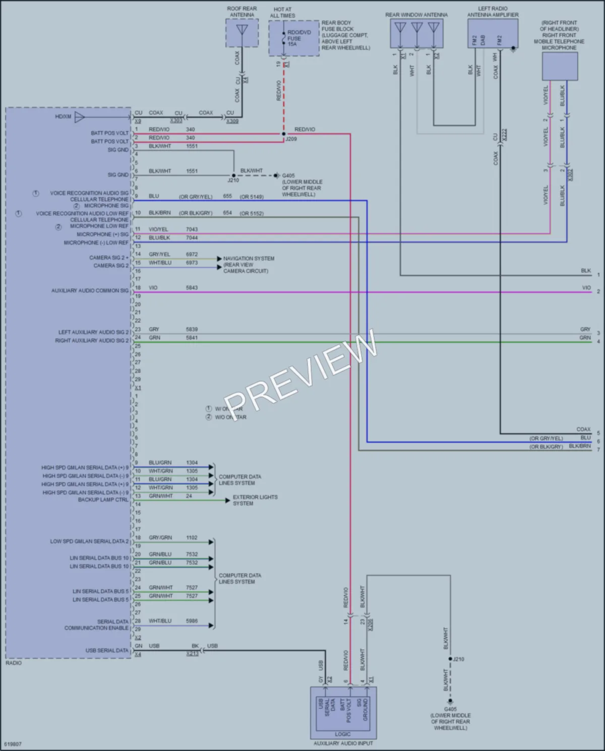 2018 Cadillac ATS Radio wiring diagram preview