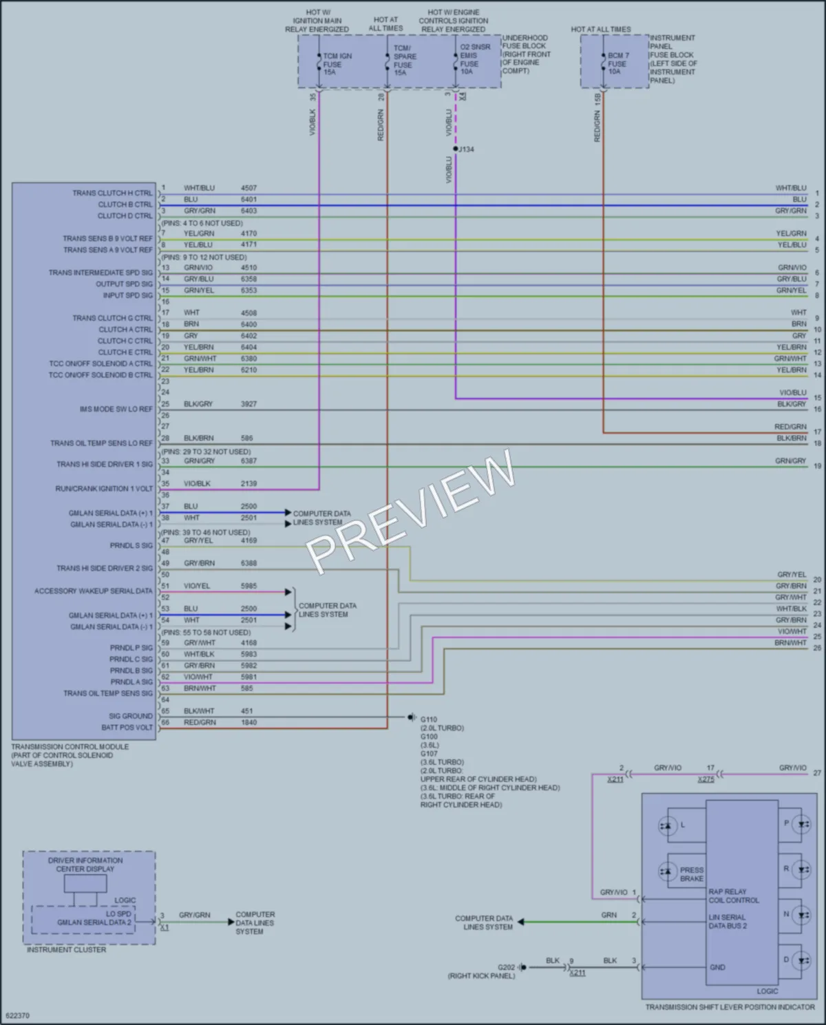 2018 Cadillac ATS Transmission wiring diagram preview