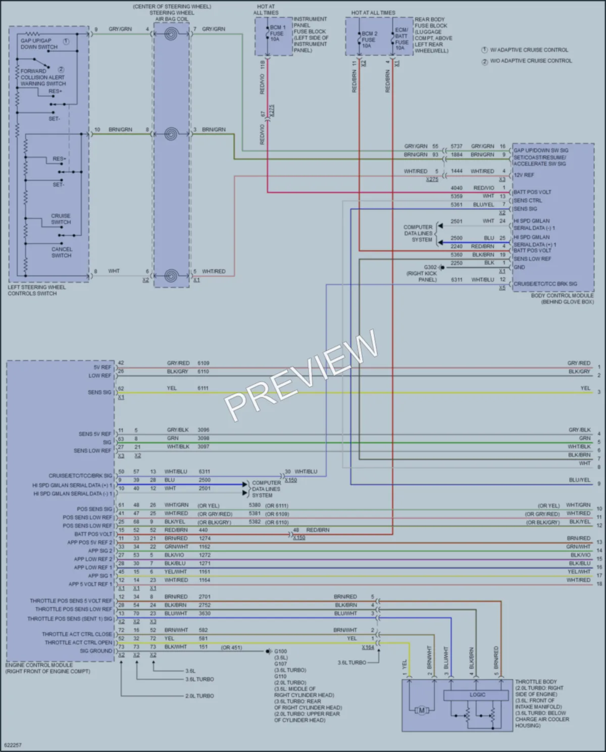 2018 Cadillac ATSV Cruise Control wiring diagram preview