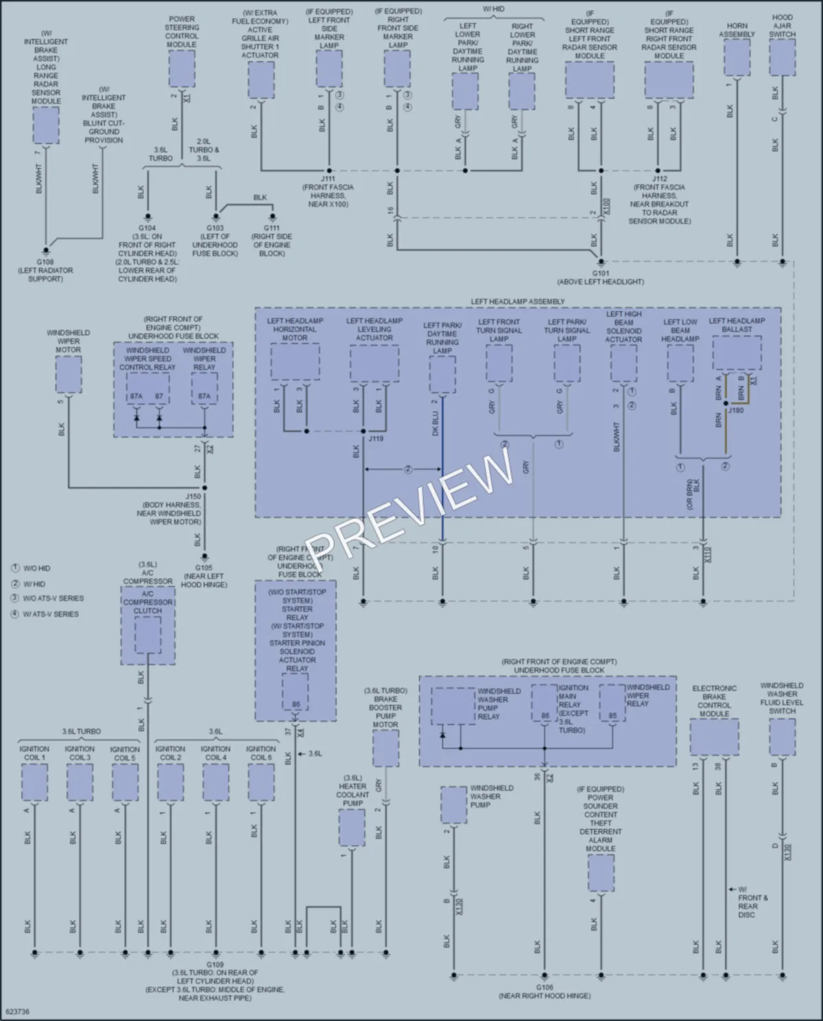 2018 Cadillac ATSV Ground Distribution wiring diagram preview